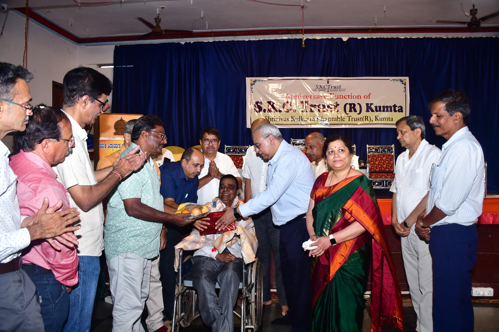Shri Nilkund, Esteemed Gib High School teacher being facilitated in the 5th anniversary function of the Trust