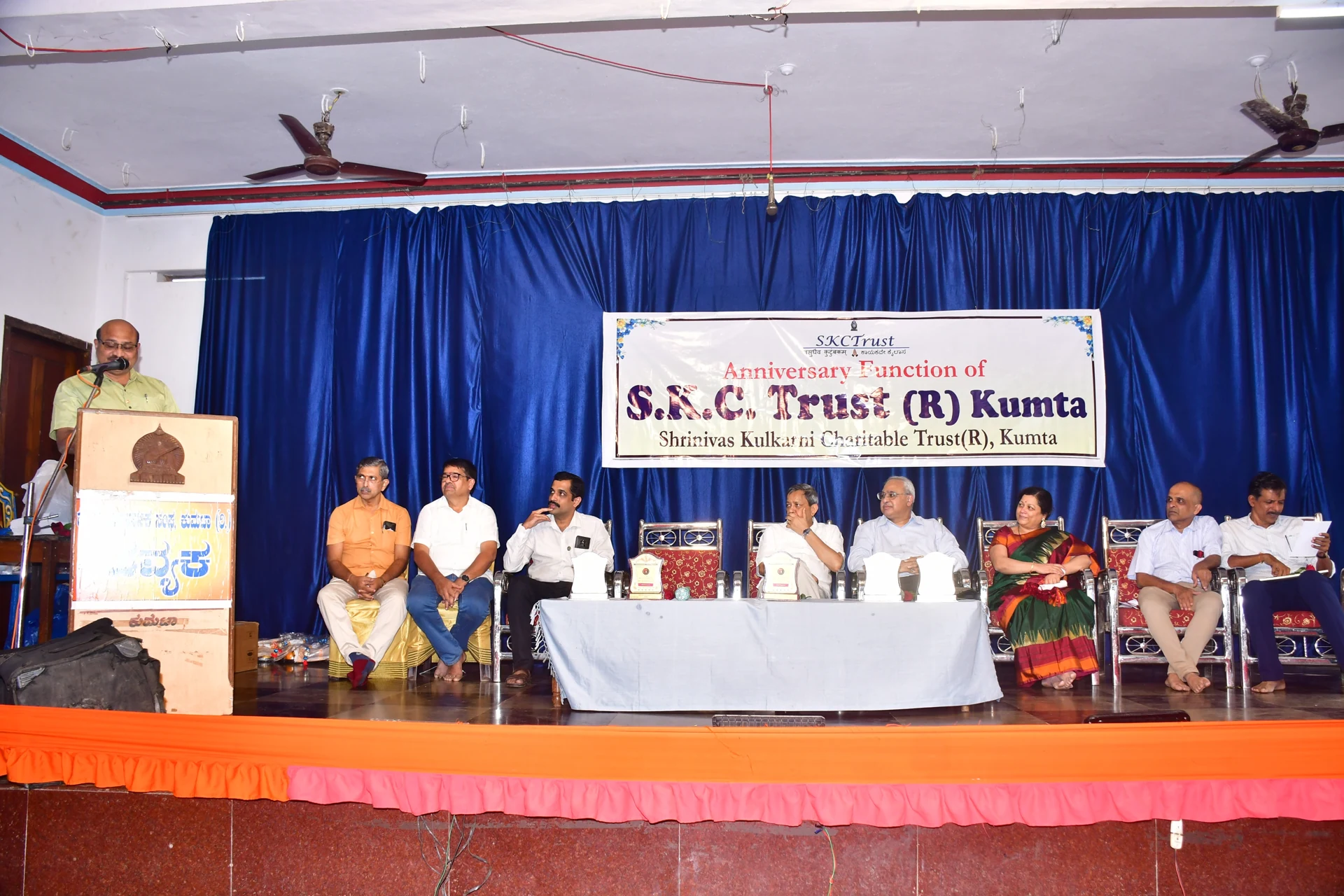 Mr. Kiran K. Naik, President of the Rotary Club of Kumta Speaks in the 5th anniversary function of the Trust