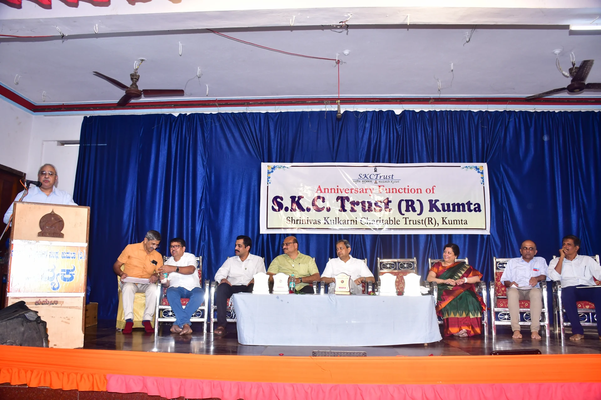 Dr. Milind Kulkarni, President of the SKC Trust, speaks in the 5th anniversary function of the Trust