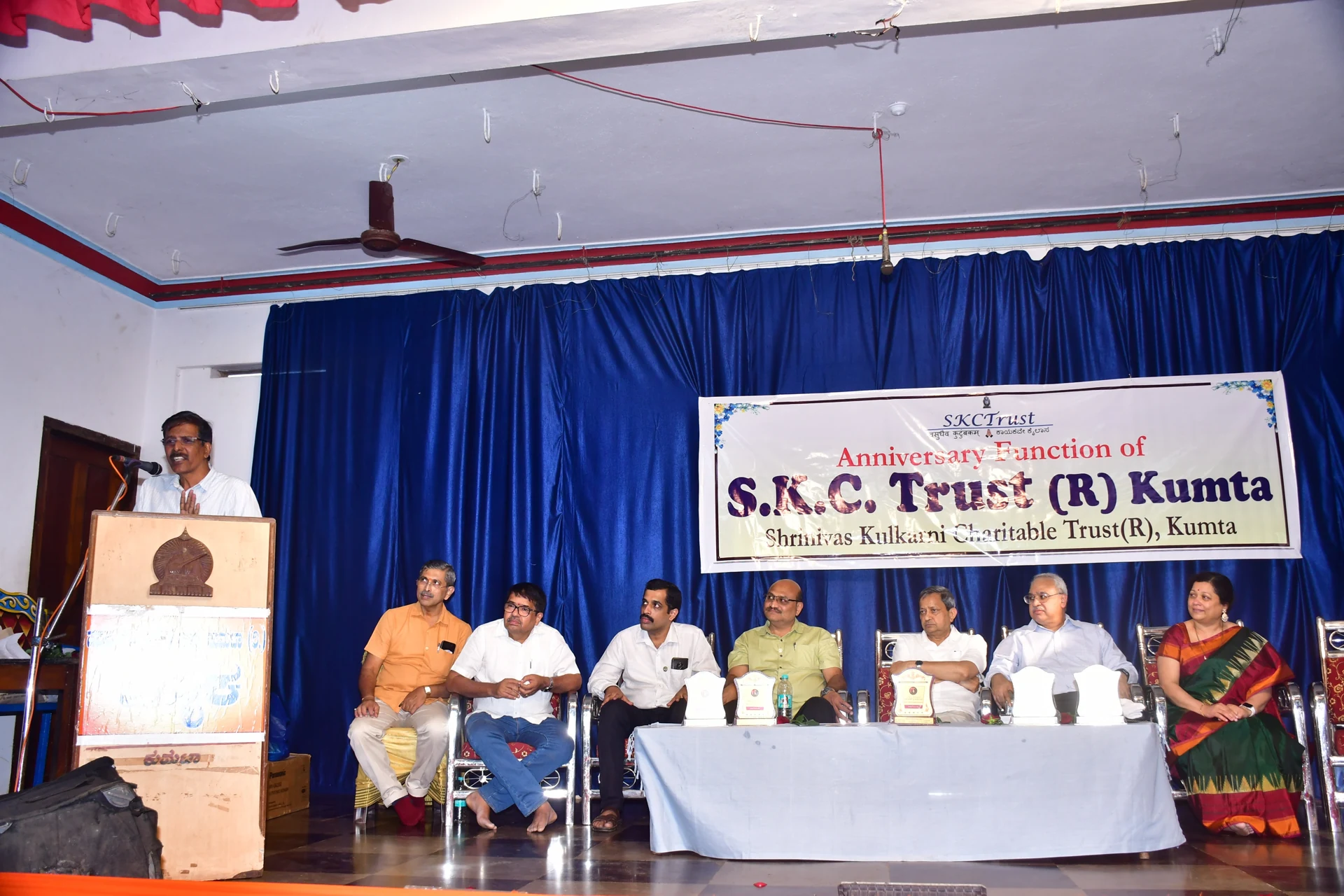 Mr. Satish B. Naik, a Trustee of the SKC Trust, speaks in the 5th anniversary function of the Trust