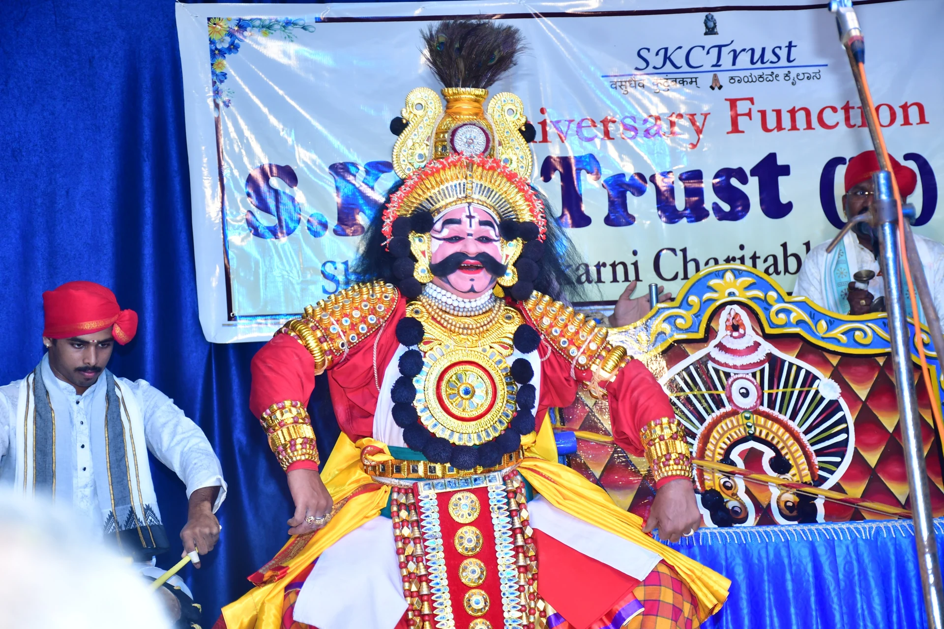 Shri Vidyadhara Rao Jalavalli in a Still from the Yakshagaana, Sudhanvaarjuna Kaalaga, played at the 5th anniversary function of the Trust.