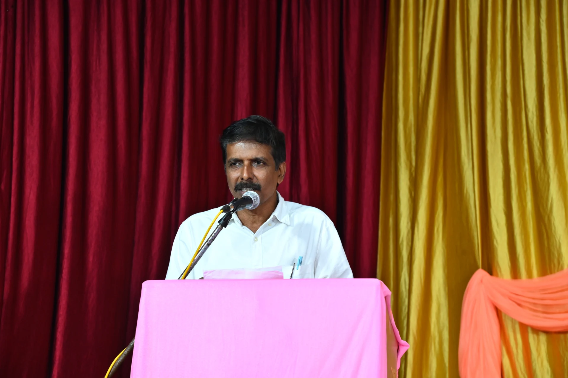 Shri Satish B. Naik, a Trustee of the SKC Trust, speaks in the 4th anniversary function of the Trust