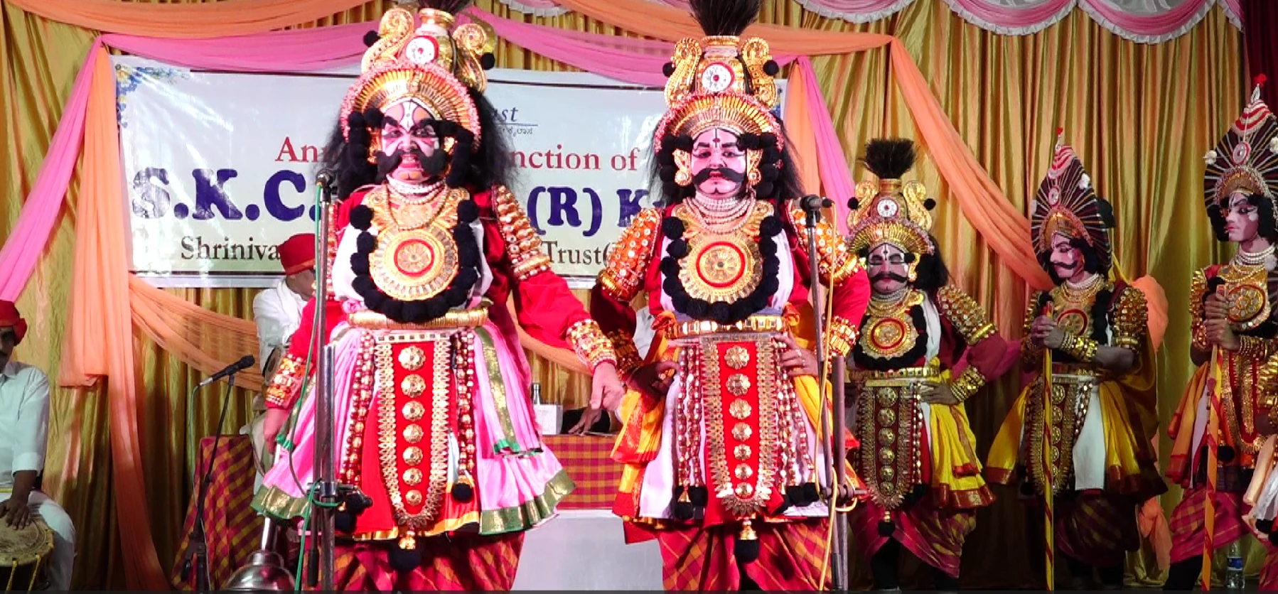 A still from the Yakshagaana play Gadayuddha Played at the 4th anniversary fuction of the Trust